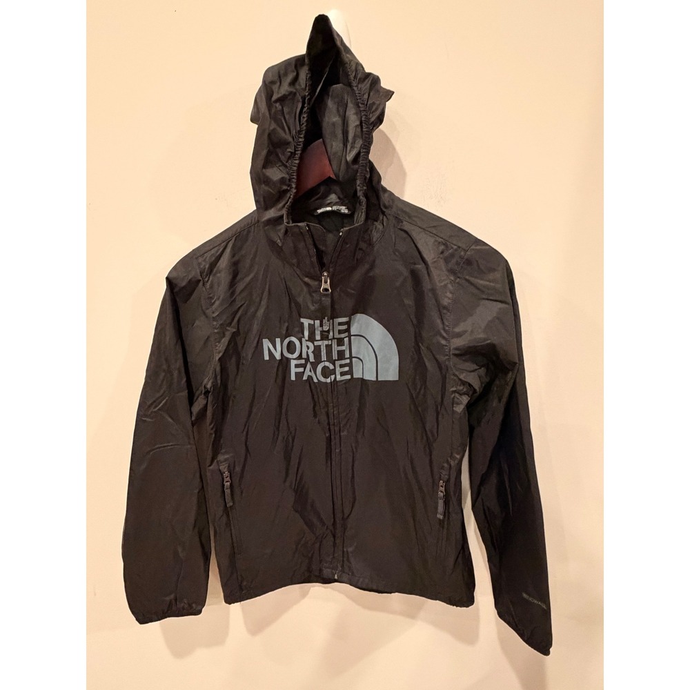 The North Face HyVent Youth Medium Black Hooded Rain Jacket